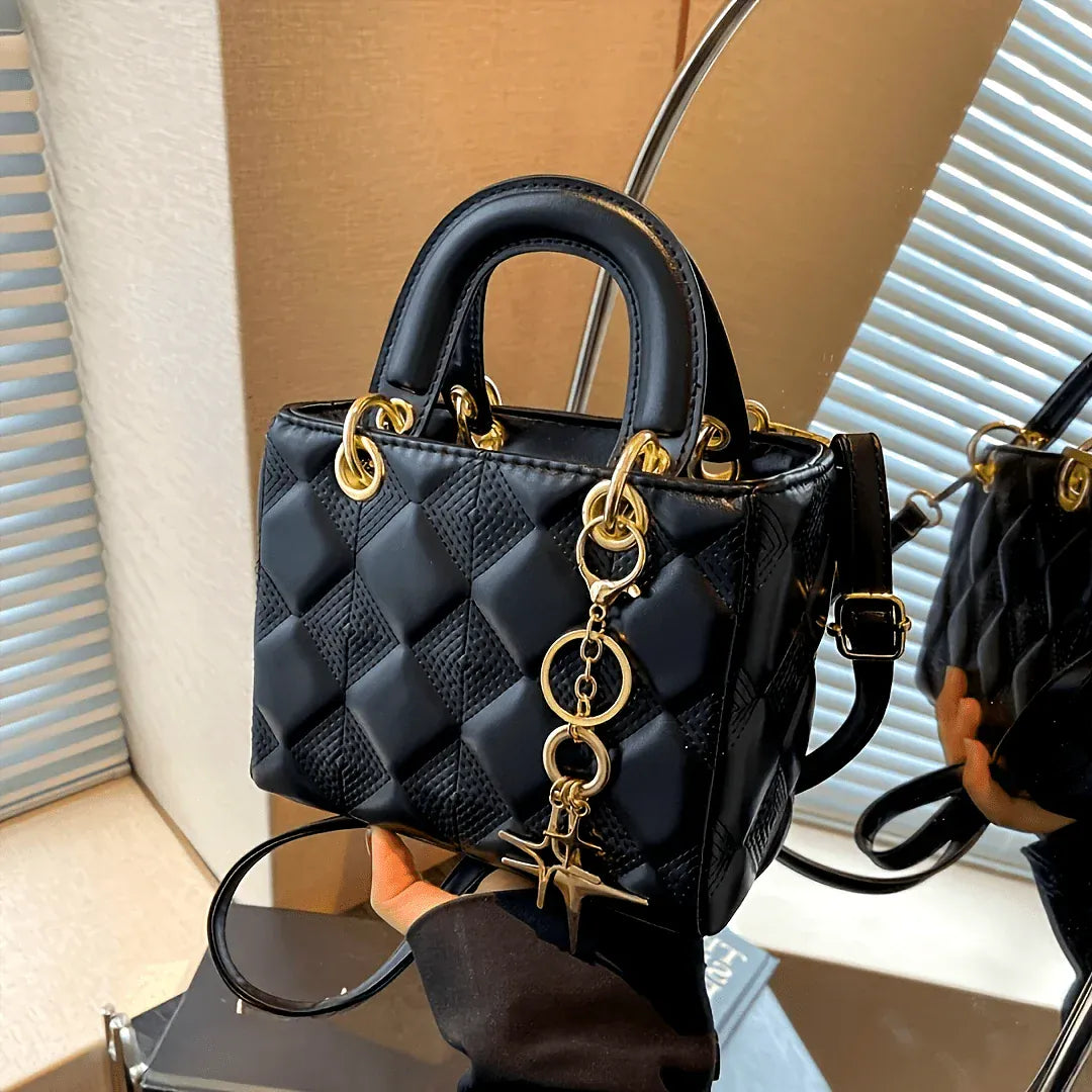 Celvera Handtas Dames - Gewatteerde Mini Tas met Gouden Hardware | Chique