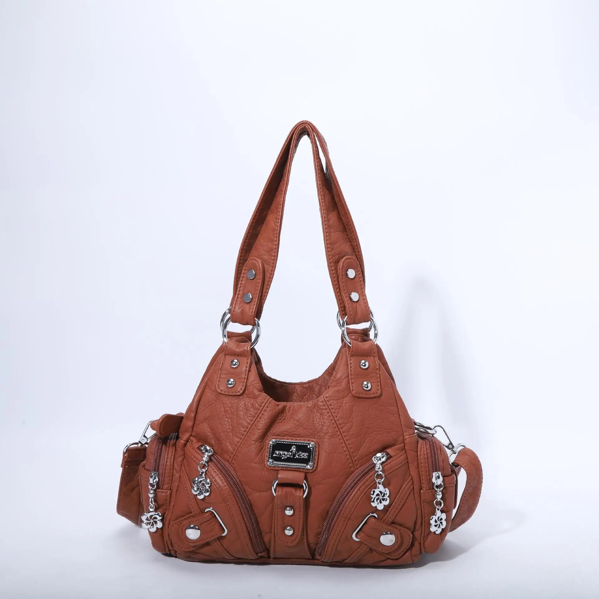 Tas Dames - Schoudertas met Dierenprint en Zilveren Hardware | Casual