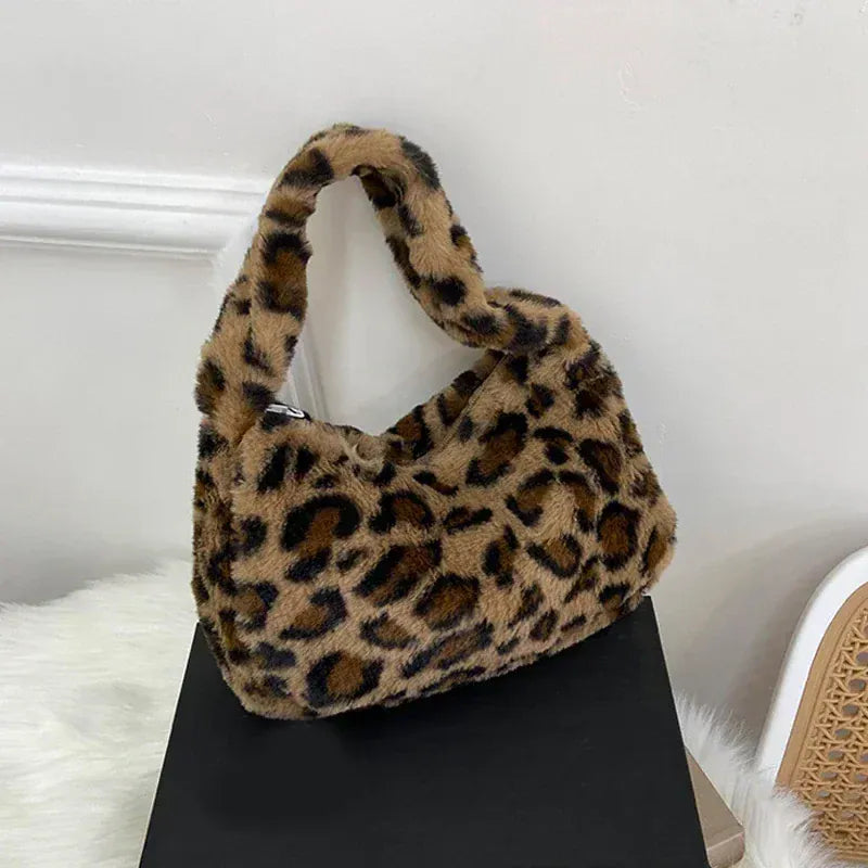 Celvera Tas Dames - Pluche Schoudertas met Luipaardprint | Opvallend