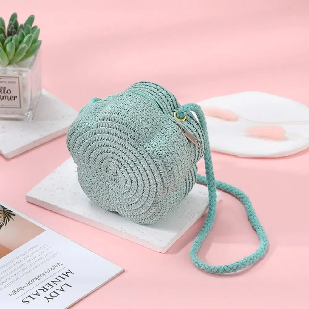 Celvera Tas Dames - Ronde Gevlochten Zomertas met Crossbody Riem | Casual