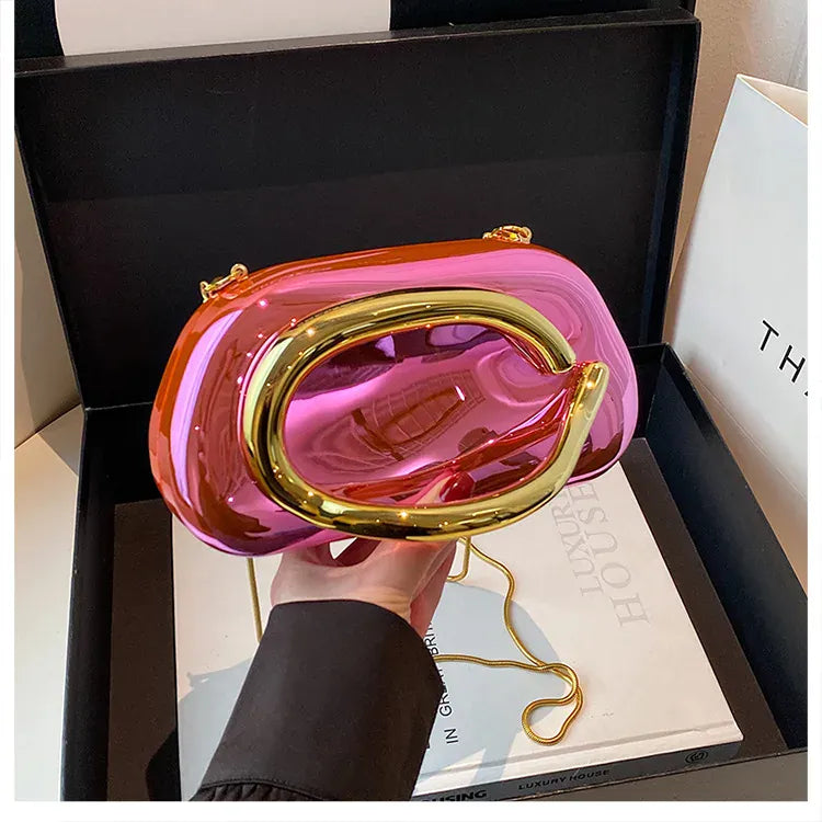 Celvera Tas Dames - Transparante Clutch met Gouden Ring | Feestelijk