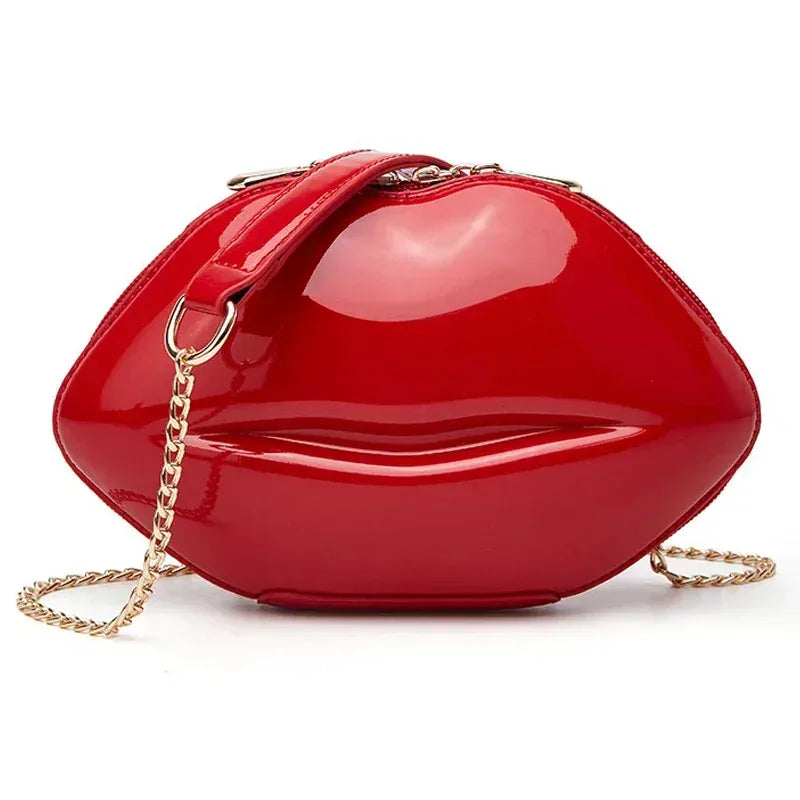 Celvera Tas Dames - Lippen Clutch met Gouden Ketting | Opvallend