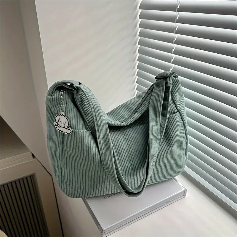 Celvera Tas Dames - Ruime Schoudertas met Ribbel en Bedeltje | Casual