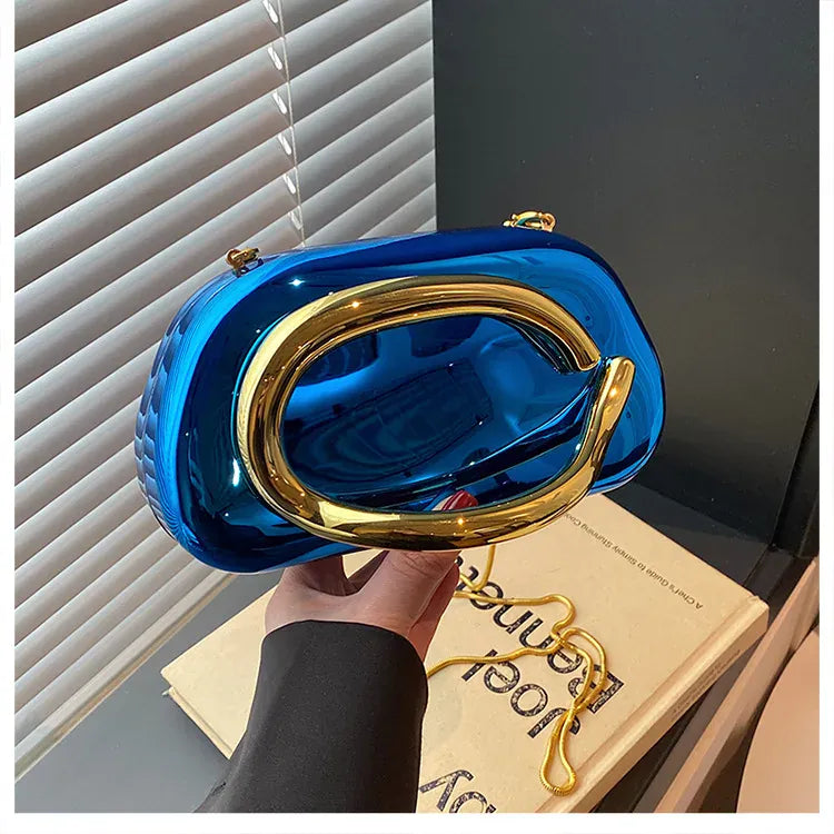 Celvera Tas Dames - Transparante Clutch met Gouden Ring | Feestelijk