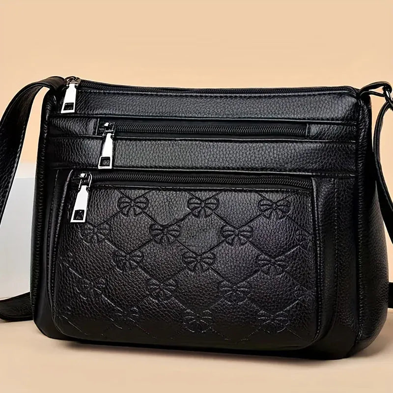 Celvera Tas Dames - Crossbody met Strik Reliëf en Meerdere Vakken | Casual