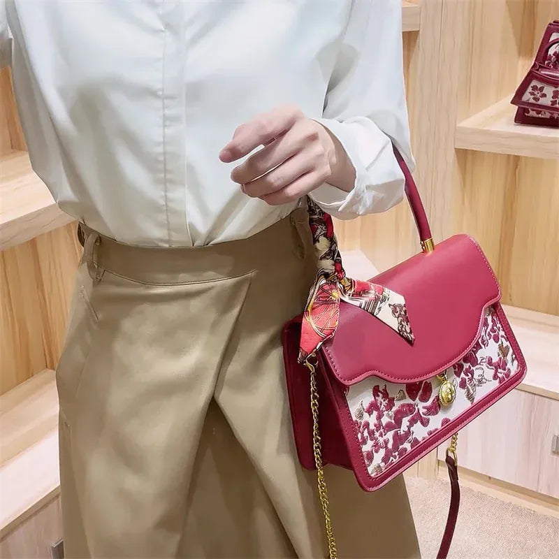 Celvera Handtas Dames - Elegante Tas met Bloemenprint en Sjaaltje | Chique