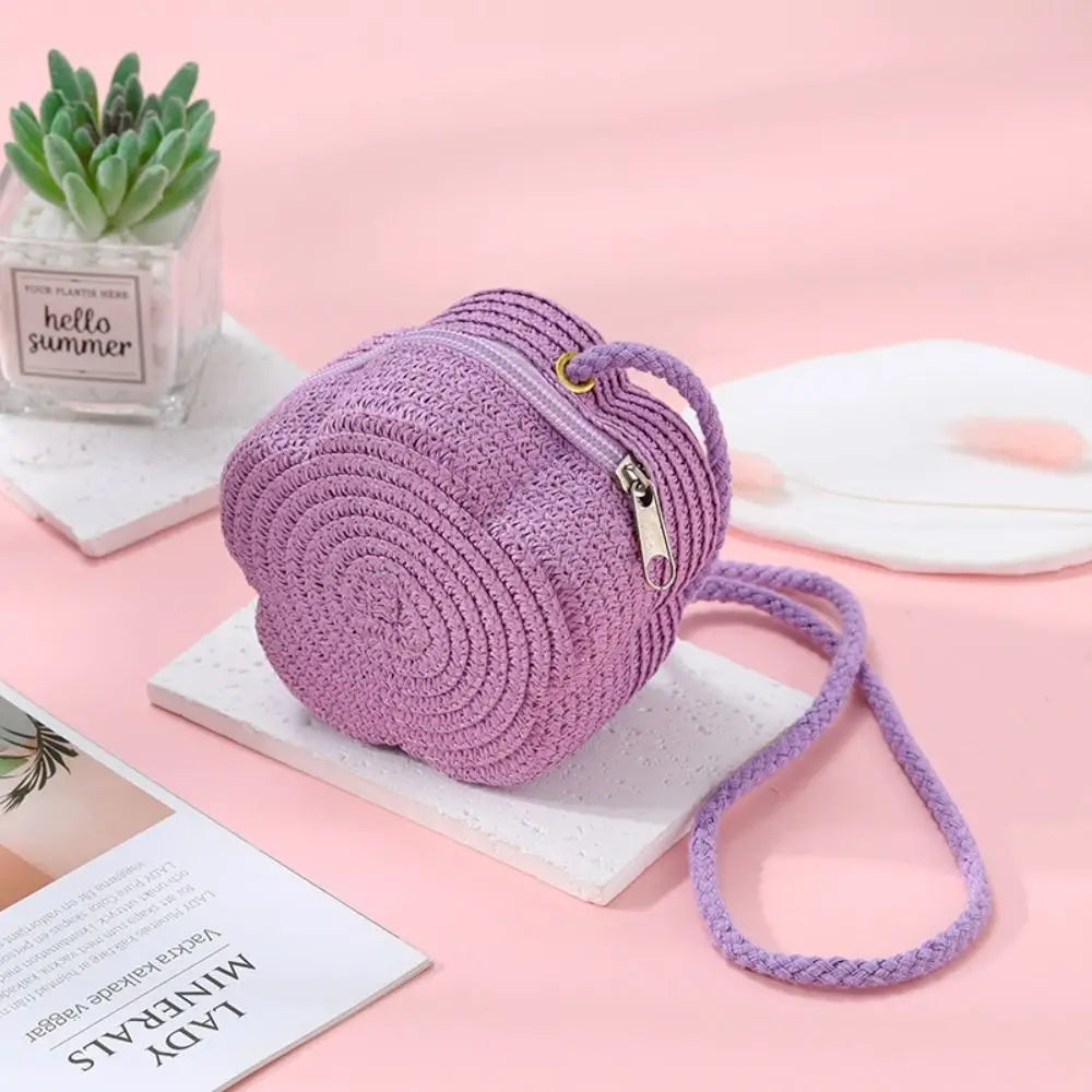 Celvera Tas Dames - Ronde Gevlochten Zomertas met Crossbody Riem | Casual