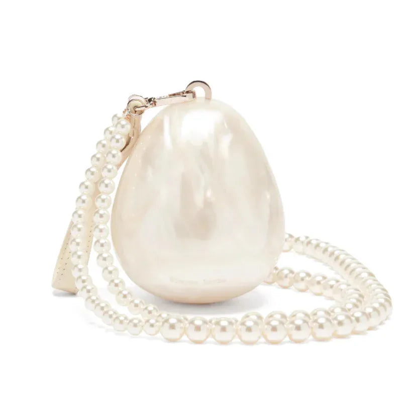 Celvera Tas Dames - Parelmoer Minitas met Parelketting en Kwastje | Chique
