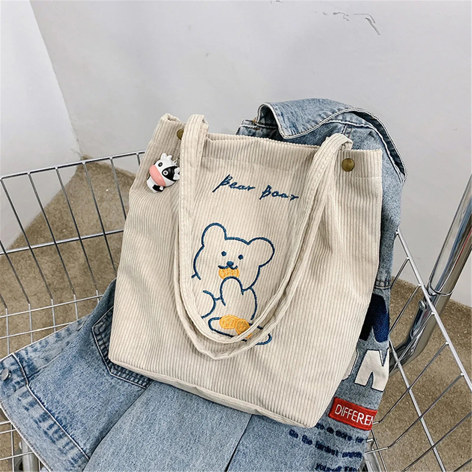 Celvera Tas Dames - Schoudertas met Beertje Applicatie | Casual