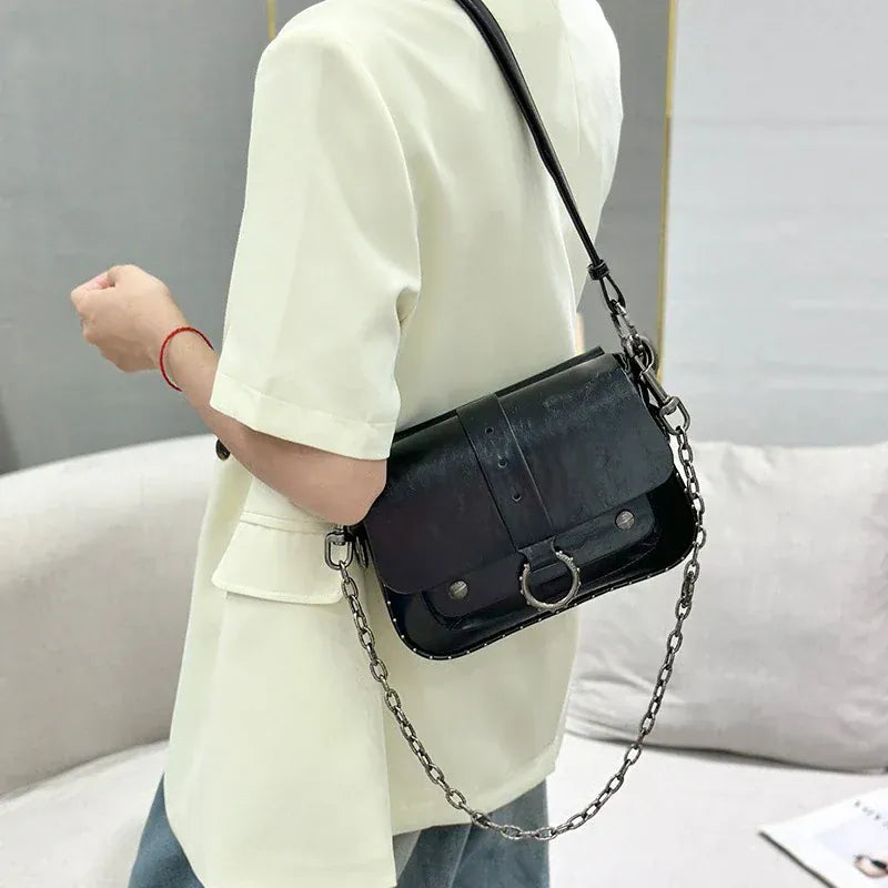 Celvera Tas Dames - Flap Tas met Gouden Ring en Ketting | Klassiek