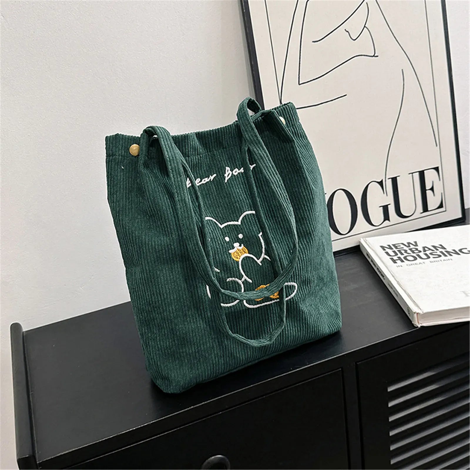 Celvera Tas Dames - Schoudertas met Beertje Applicatie | Casual
