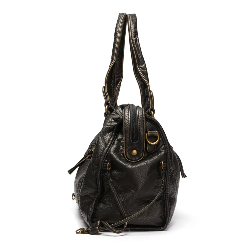 Celvera Tas Dames - Ruime Handtas met Gevlochten Details en Frontritsvak | Vintage