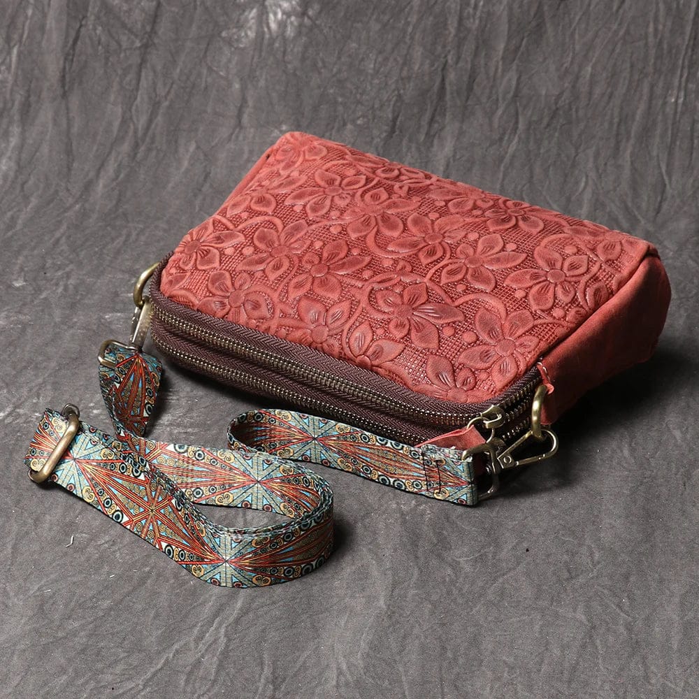 Celvera Tas Dames - Crossbody met Reliëfprint en Brede Riem | Chique