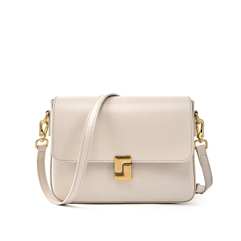 Celvera Tas Dames - Gestructureerde Flap Tas met Gouden Slot | Klassiek
