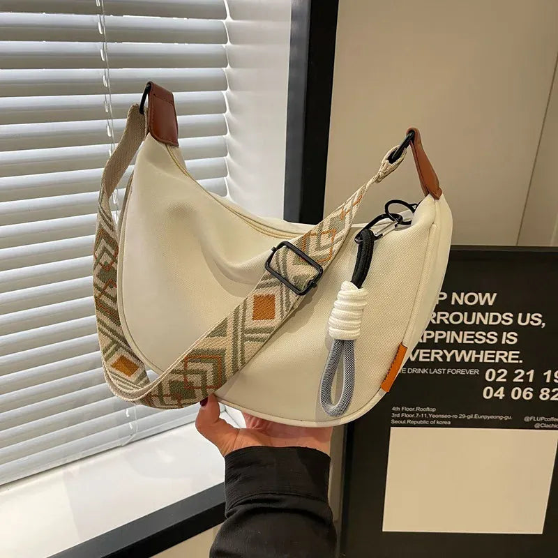 Celvera Tas Dames - Halfmaan Schoudertas met Boho Riem en Trekkoord | Casual