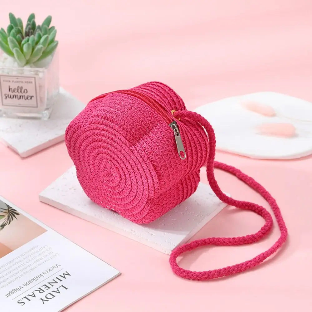 Celvera Tas Dames - Ronde Gevlochten Zomertas met Crossbody Riem | Casual