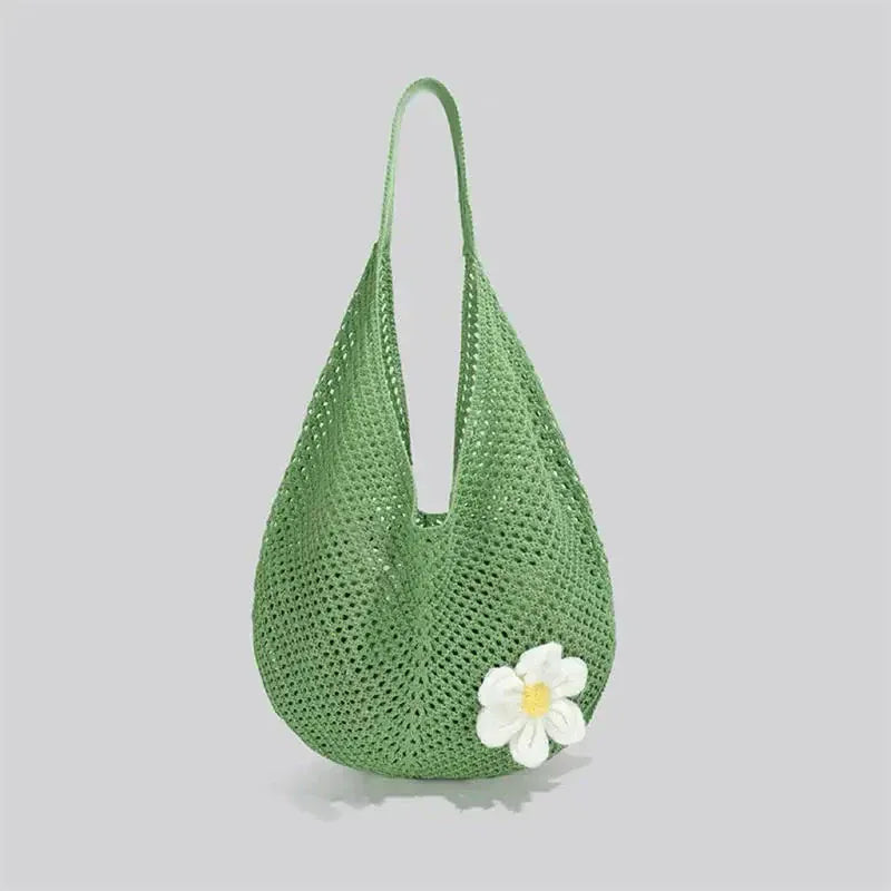 Celvera Tas Dames - Gehaakte Shopper met Bloemendetail | Zomer