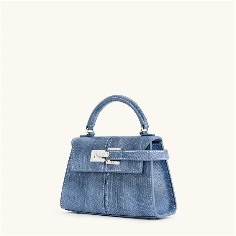 Celvera Tas Dames - Mini Handtas met Zilveren Draaislot en Flap | Chique