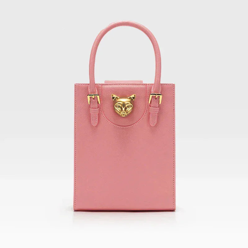 Celvera Handtas Dames - Mini Tote Bag met Gouden Kattenslot | Chique