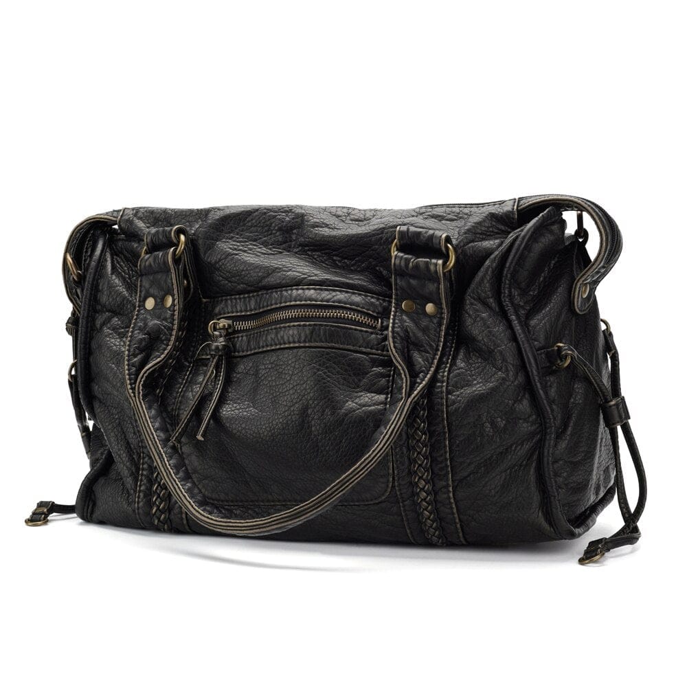 Celvera Tas Dames - Ruime Handtas met Gevlochten Details en Frontritsvak | Vintage