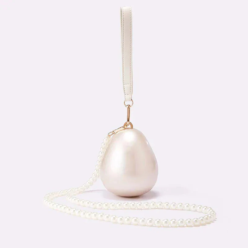 Celvera Tas Dames - Parelmoer Minitas met Parelketting en Kwastje | Chique