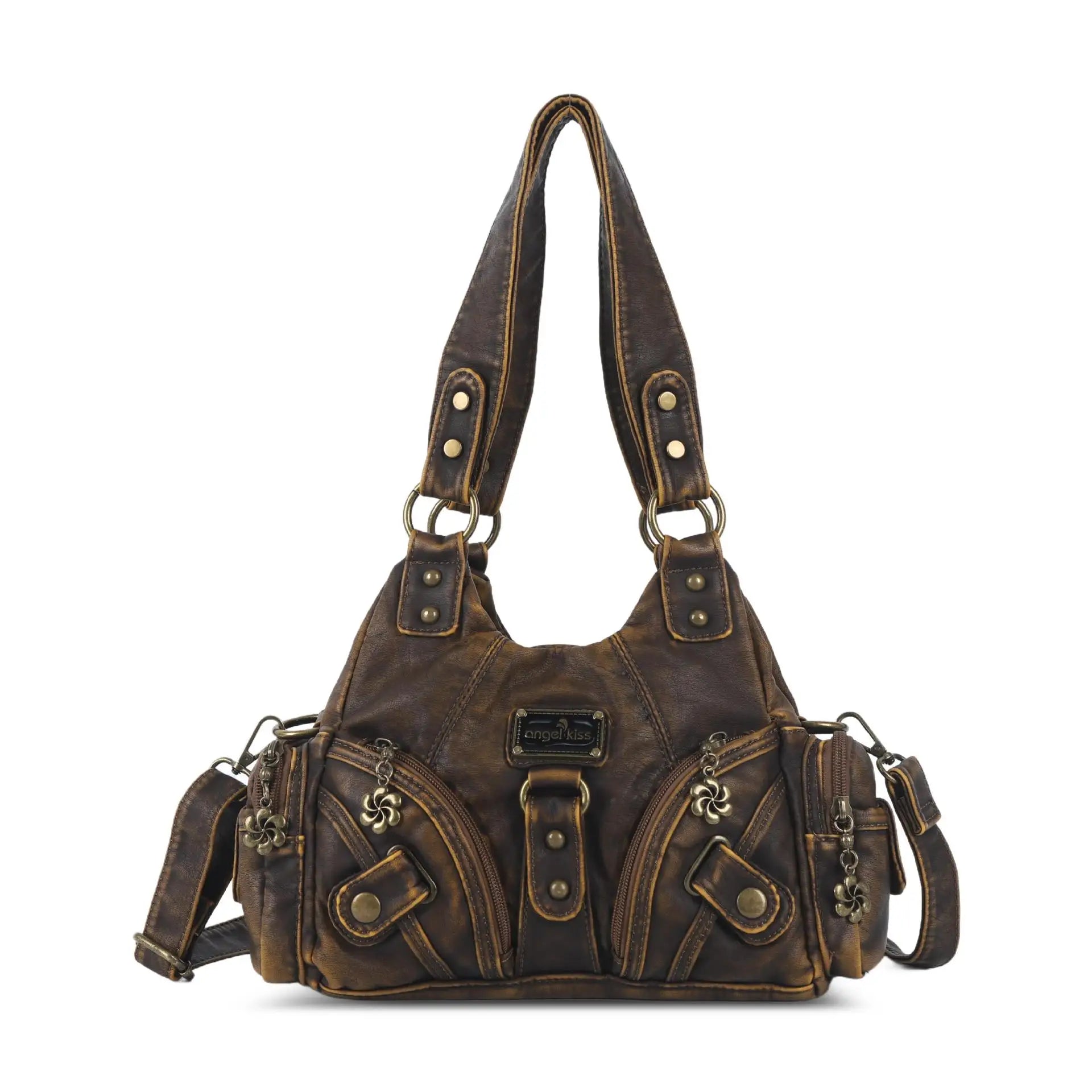 Tas Dames - Schoudertas met Dierenprint en Zilveren Hardware | Casual