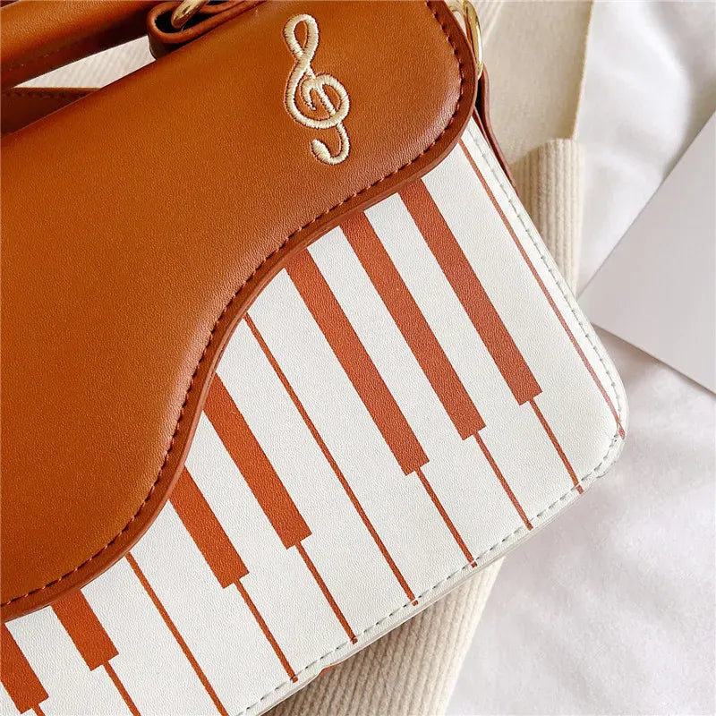 Celvera Tas Dames - Crossbody Handtas met Piano Print en Notenbalk | Opvallend