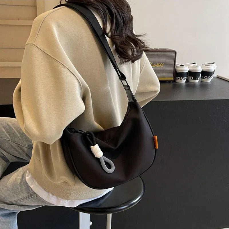 Celvera Tas Dames - Halfmaan Schoudertas met Boho Riem en Trekkoord | Casual