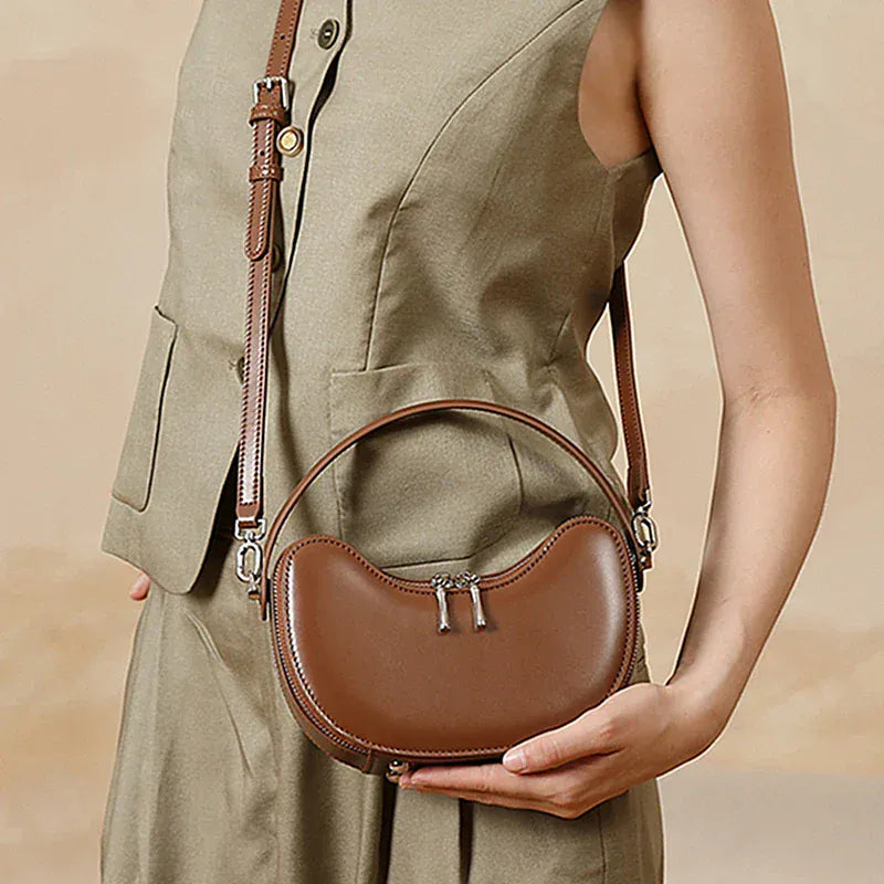 Celvera Tas Dames - Halfmaan Crossbody met Dubbele Rits en Ring | Klassiek