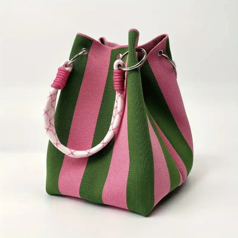 Celvera Kleurrijke Dames Tote Bag – Opvallende Geweven Shopper Tas