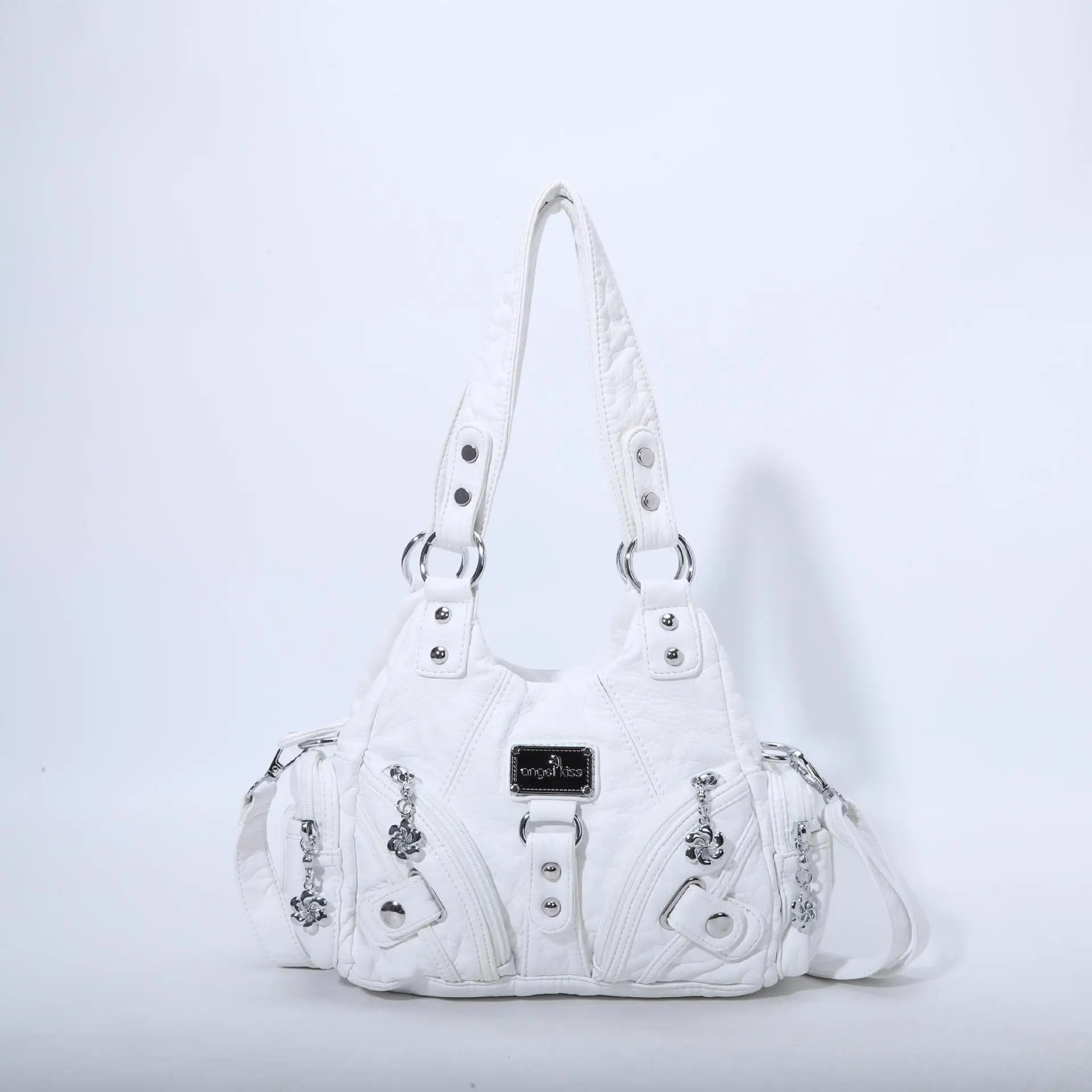 Tas Dames - Schoudertas met Dierenprint en Zilveren Hardware | Casual