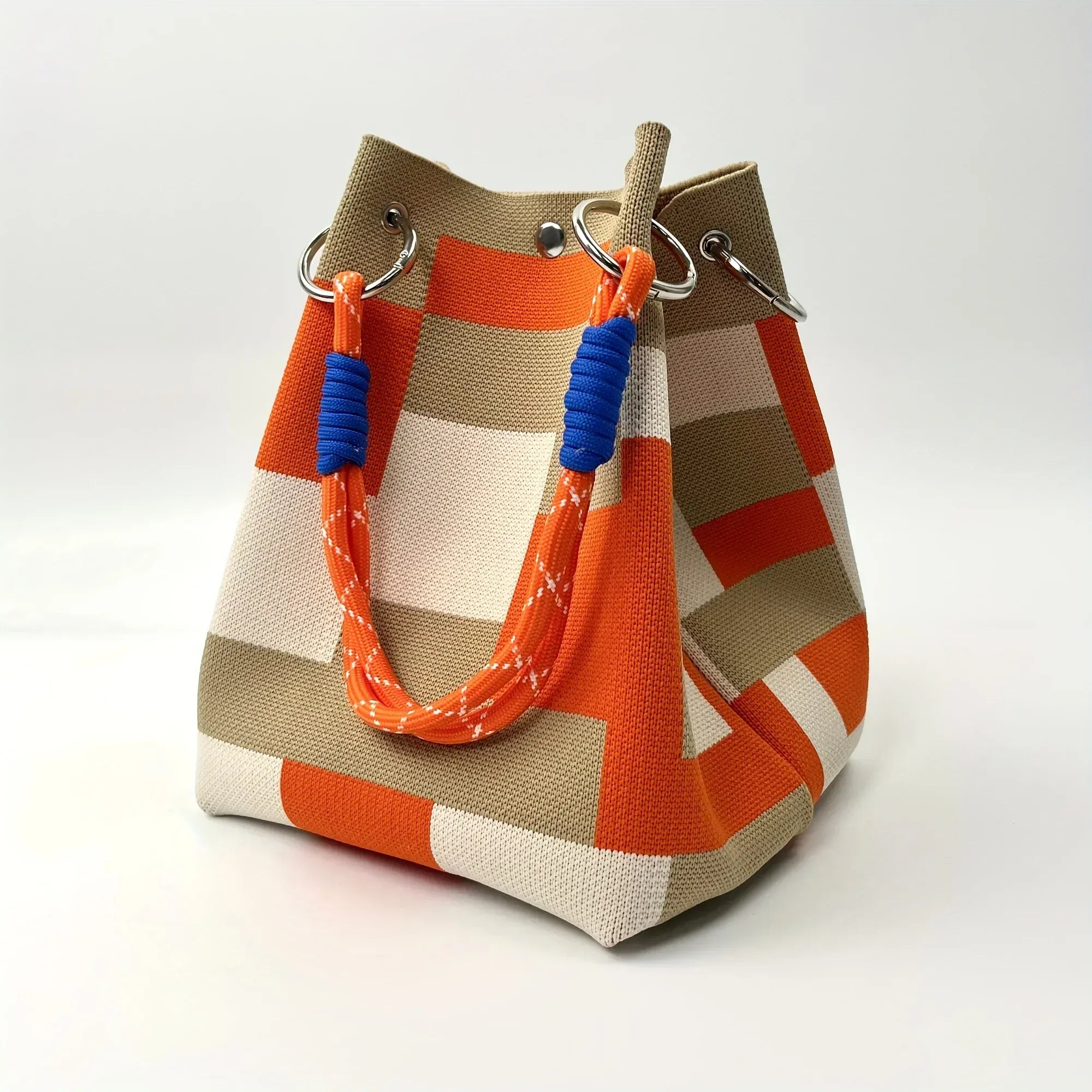 Celvera Kleurrijke Dames Tote Bag – Opvallende Geweven Shopper Tas