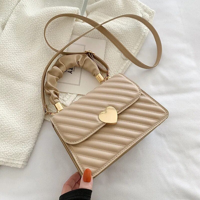 Celvera Tas Dames - Compacte Flap Bag met Hartslot en Gerimpelde Greep | Chique