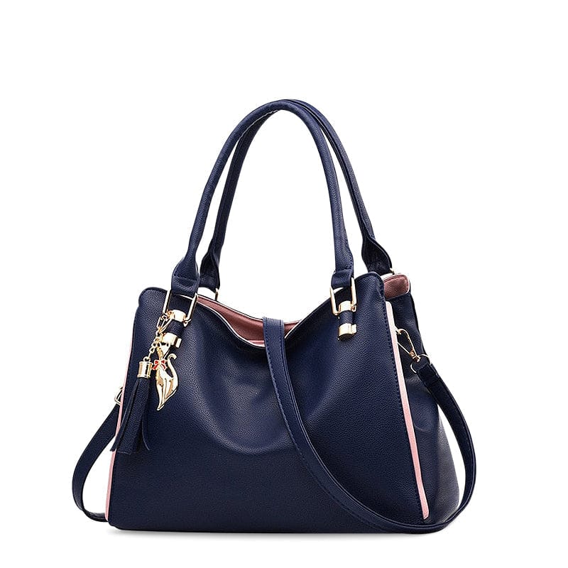 Celvera Navy Handtas met Gouden Accenten