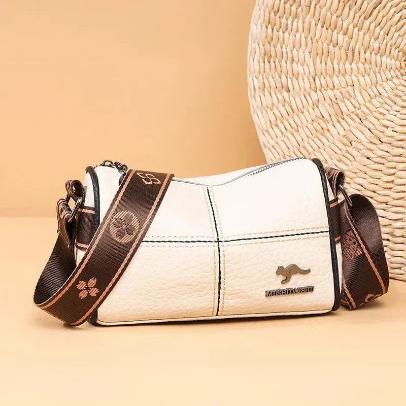 Celvera Tas Dames - Compacte Crossbody met Brede Riem en Contrasterende Stiknaden
