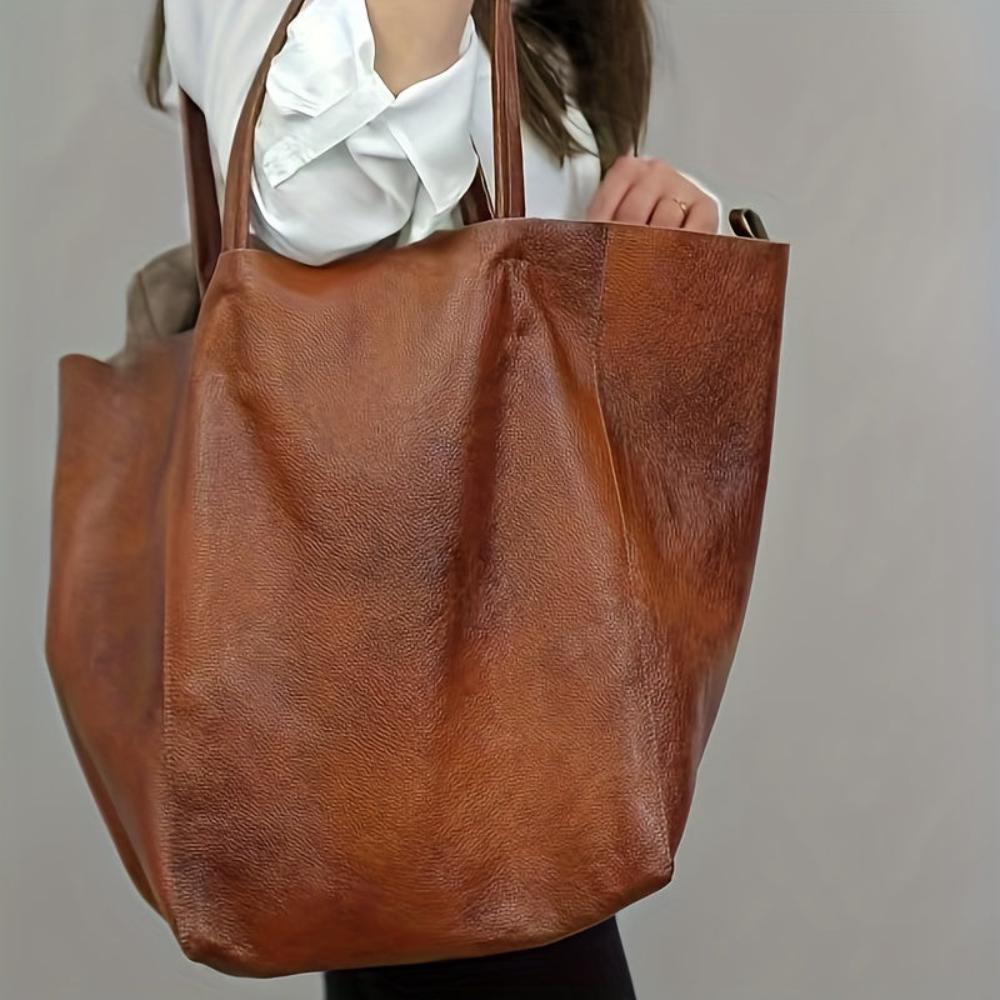Celvera Tas Dames - Oversized Zachte Shopper met Ringdetail en Dubbele Riem | Casual