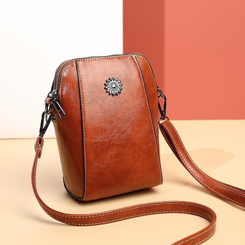 Celvera Tas Dames - Compacte Verticale Crossbody met Dubbele Rits en Zondetail | Casual