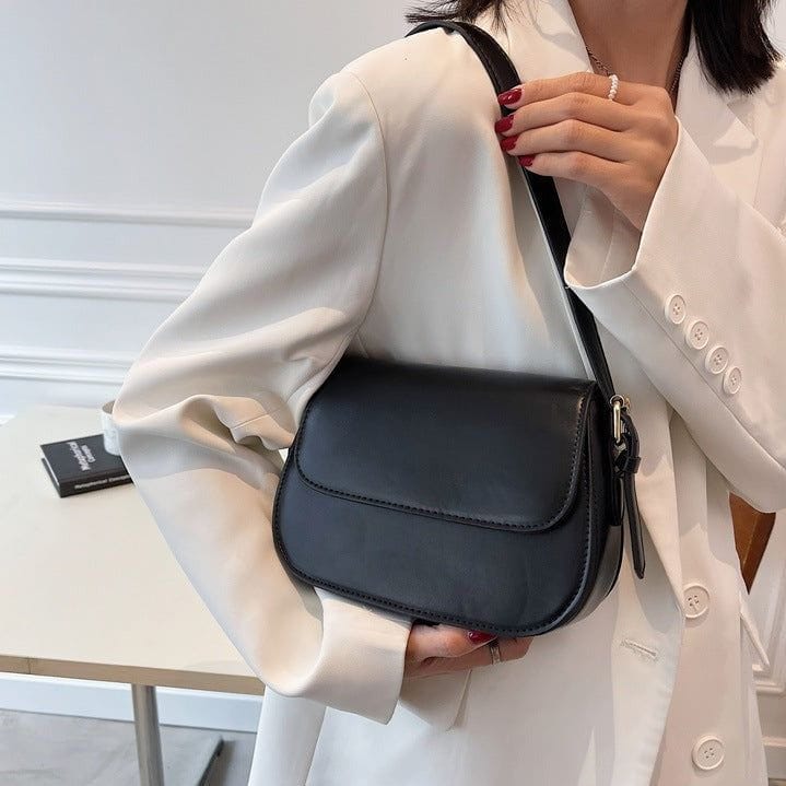 Celvera Tas Dames - Compacte Saddle Bag met Klepje en Schouderband | Klassiek