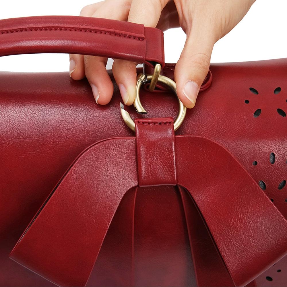 Celvera Tas Dames - Gestructureerde Flap Bag met Strik en Lasercut Detail | Chique