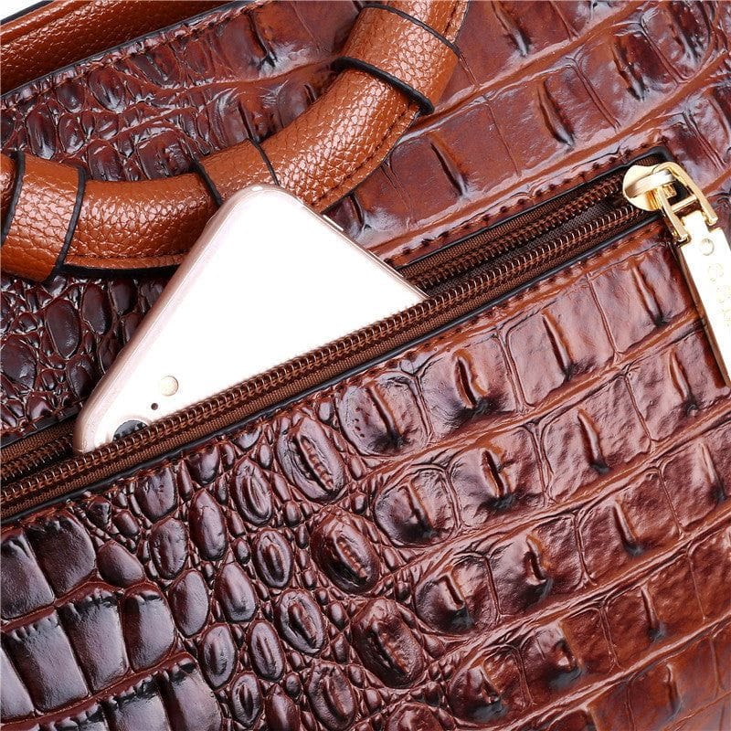 Celvera Tas Dames - Gestructureerde Handtas met Ronde Handvatten en Reliefpatroon | Chic