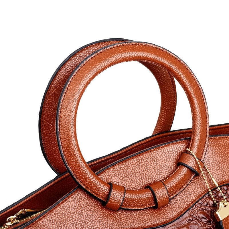 Celvera Tas Dames - Gestructureerde Handtas met Ronde Handvatten en Reliefpatroon | Chic
