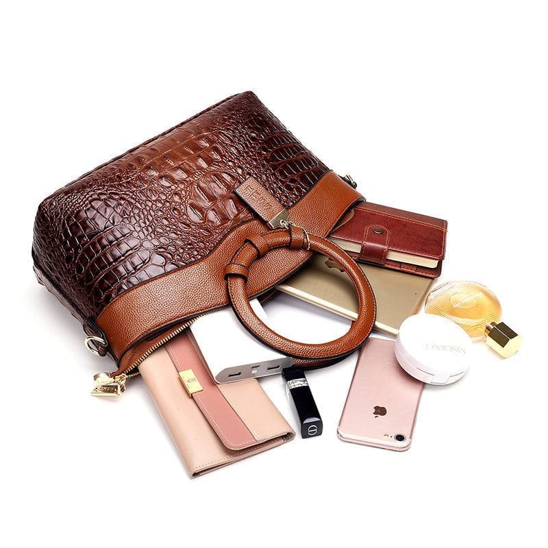 Celvera Tas Dames - Gestructureerde Handtas met Ronde Handvatten en Reliefpatroon | Chic