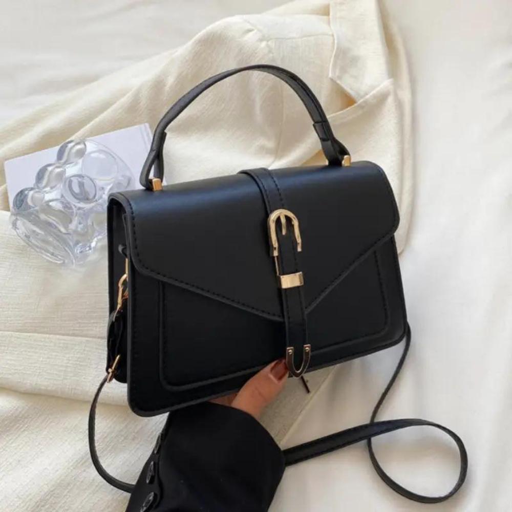 Celvera Tas Dames - Klep Handtas met Gouden Gespdetail en Schouderriem | Chic