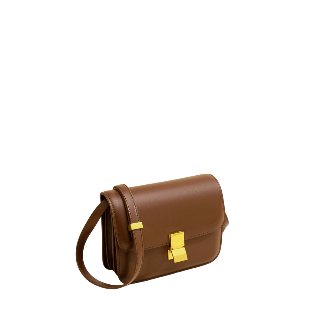 Celvera Tas Dames - Compacte Crossbody met Klepje en Goudkleurig Slot | Chique