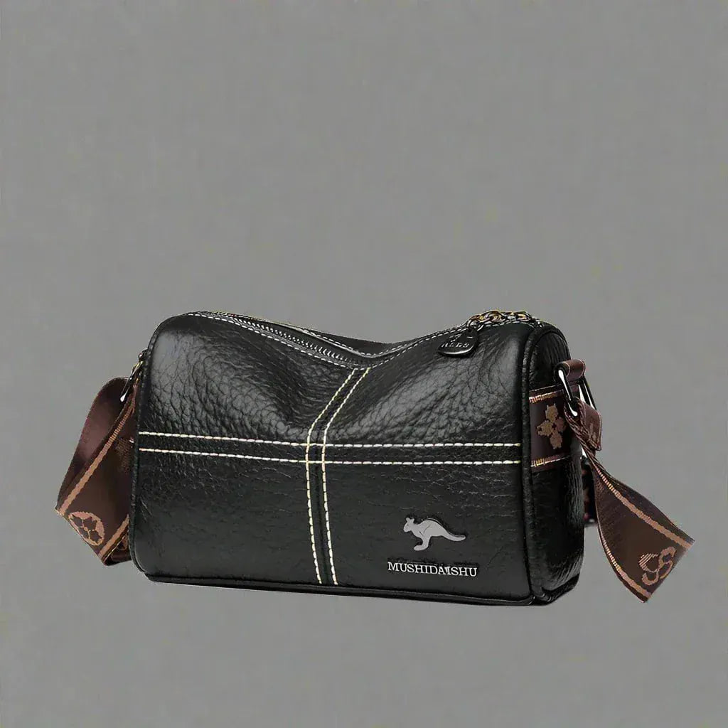 Celvera Tas Dames - Compacte Crossbody met Brede Riem en Contrasterende Stiknaden