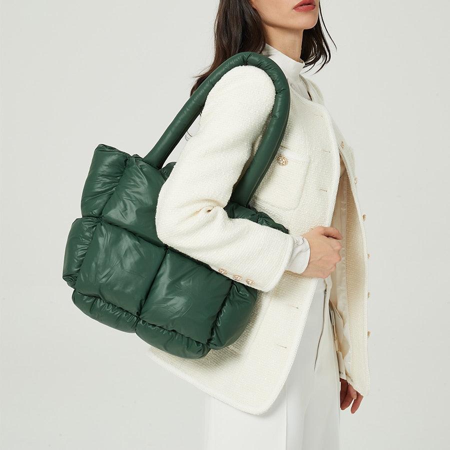 Celvera Tas Dames - Gewatteerde Tote met Gevuld Handvat en Puffer Panelen | Casual