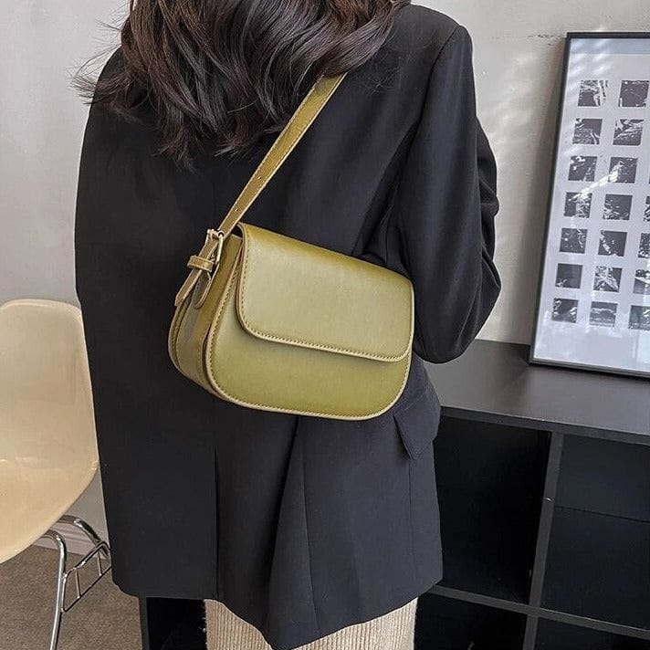 Celvera Tas Dames - Compacte Saddle Bag met Klepje en Schouderband | Klassiek