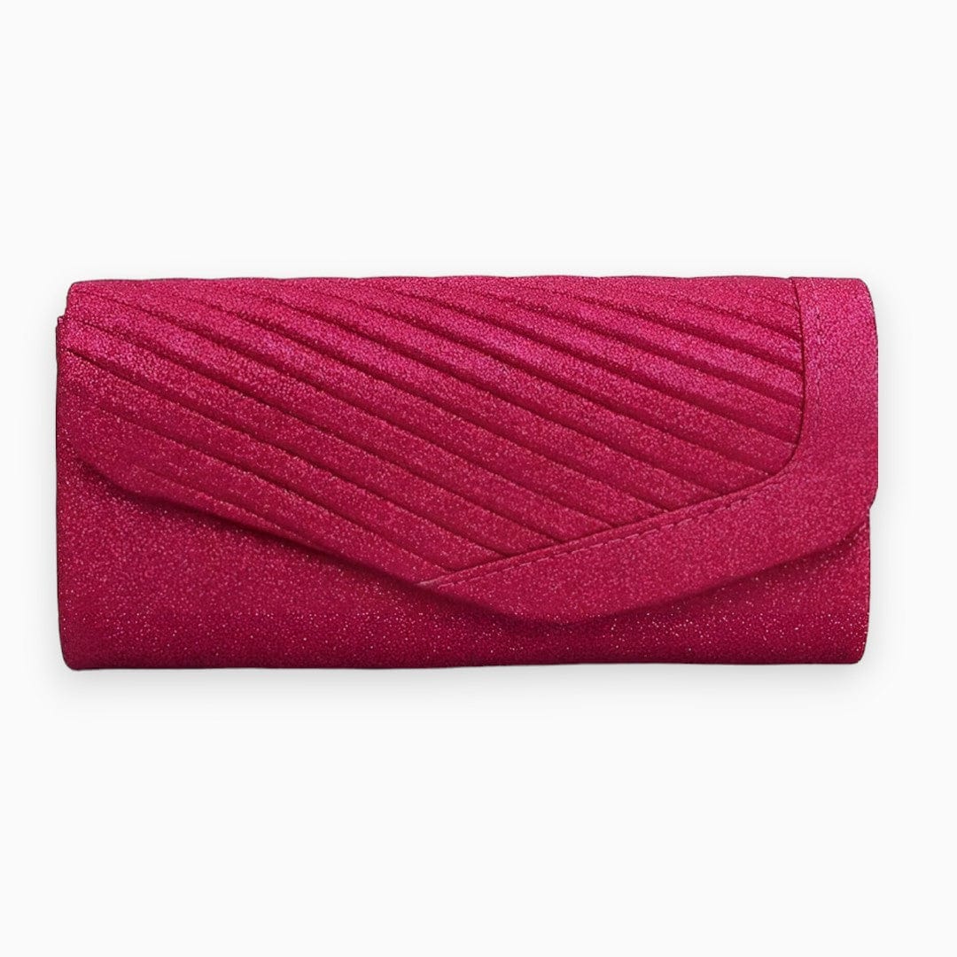 Celvera Tas Dames - Glinsterende Clutch met Klep en Geplooide Detail | Elegant