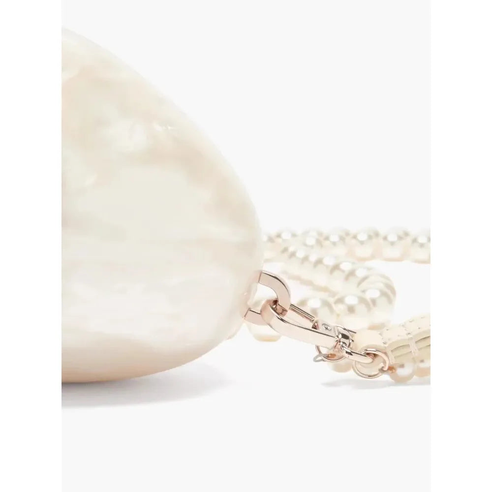 Celvera Tas Dames - Parelmoer Minitas met Parelketting en Kwastje | Chique