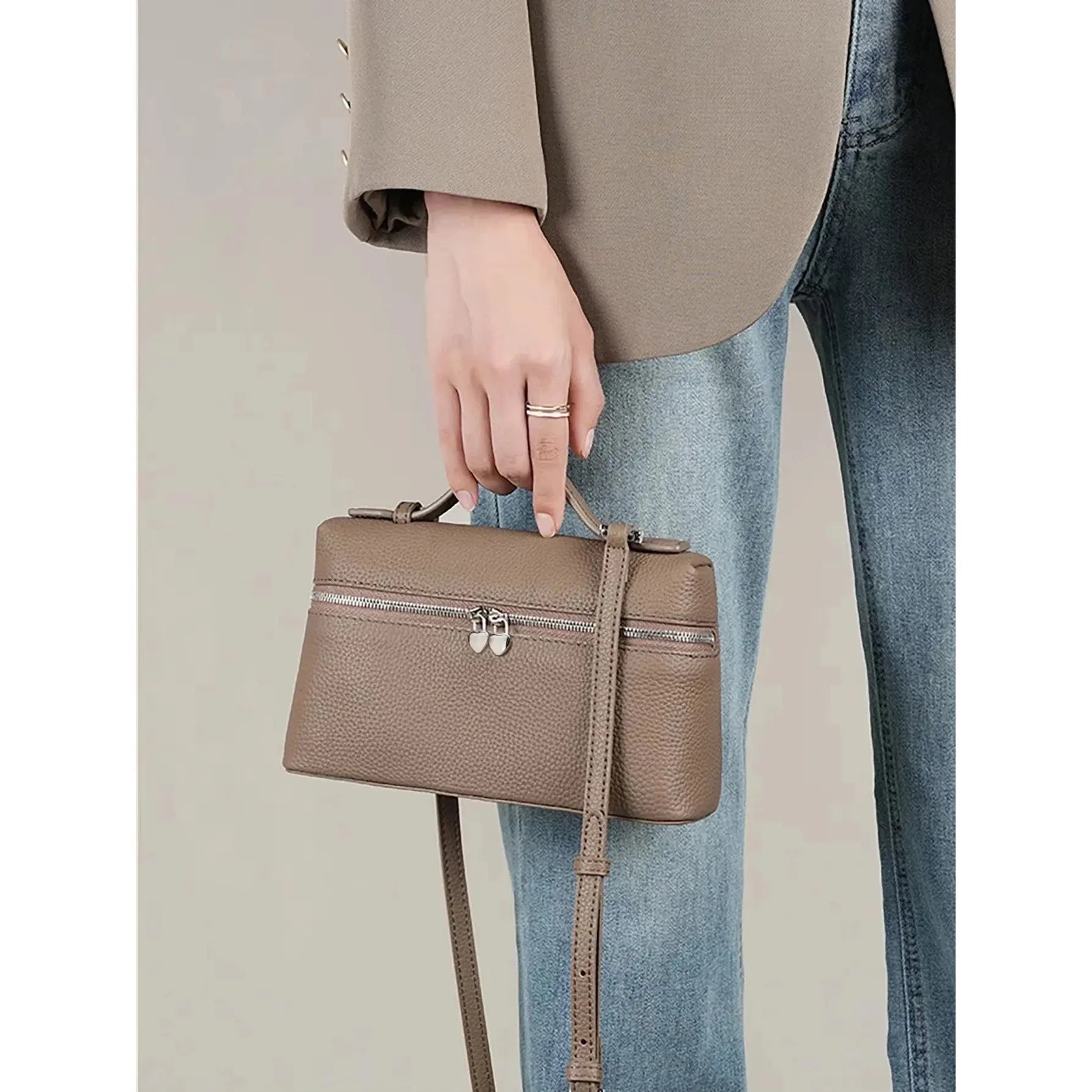 Celvera Tas Dames - Rechthoekige Crossbody met Dubbele Rits | Klassiek